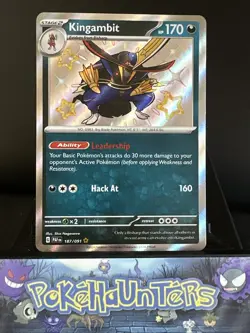 Pokemon Card Kingambit 187/091 Paldean Fates Baby Shiny Rare Near Mint - Image 1