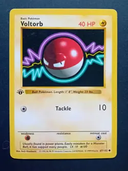 Pokemon Cards: Base Set 1st Edition Common: Voltorb 67/102 - Image 1