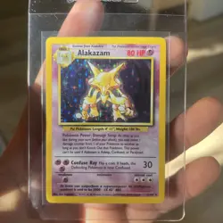Pokemon TCG Alakazam Base Set Holo Card 1/102 Unlimited Rare - Image 1