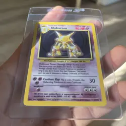 Pokemon TCG Alakazam Base Set Holo Card 1/102 Unlimited Rare - Image 2