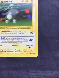 Pokemon Cards: Base Set 1st Edition Common: Magnemite 53/102 - Image 4
