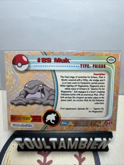 Topps Muk #89 Blue Logo Silver Holo Pokemon Card Series 2 - Image 2
