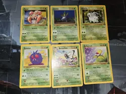 6-Card Pokemon Jungle Set Lot, Oddish, Butterfree, Paras, Bellsprout, Venonat - Image 1