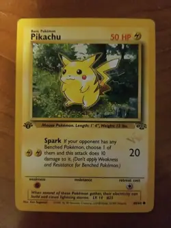 Pikachu 60/64 1st Edition Jungle Promo Gold W Stamp Pokemon Card Wizards - Image 1