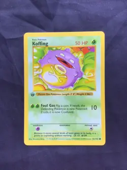 Pokemon Cards: Base Set 1st Edition Common: Koffing 51/102 - Image 1