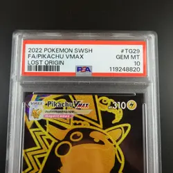 PSA 10 Pikachu Vmax TG29/TG30 Pokemon Lost Origin Holo Full Art Graded Card - Image 2