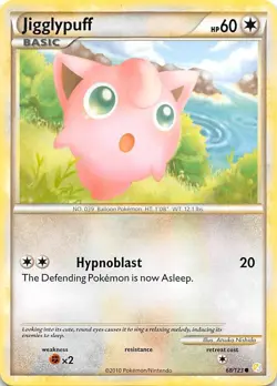 JIGGLYPUFF 68/123 - NON-HOLO COMMON - HeartGold SoulSilver - Pokemon Card NM/LP - Image 1