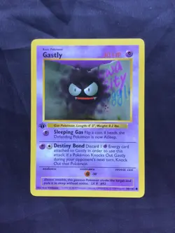 Pokemon Cards: Base Set 1st Edition Common: Gastly 50/102 - Image 1