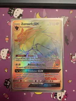 Pokemon TCG Card Zoroark (Rainbow) GX 77/73 Rare Shining Legends Secret Rare! - Image 1