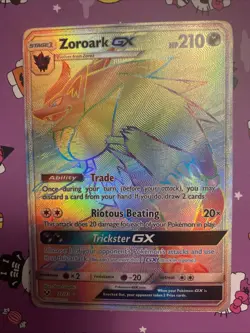 Pokemon TCG Card Zoroark (Rainbow) GX 77/73 Rare Shining Legends Secret Rare! - Image 2