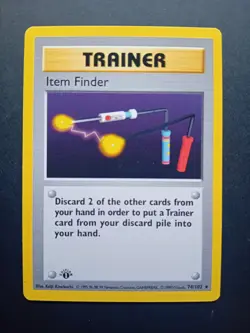 Pokemon Cards: Base Set 1st Edition Rare: Item Finder 74/102 - Image 1