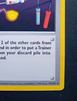 Pokemon Cards: Base Set 1st Edition Rare: Item Finder 74/102 - Image 5