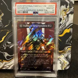 MTG Final Fantasy Sephiroth Fabled Soldier Borderless, Surge Foil, #527, PSA 10 - Image 1