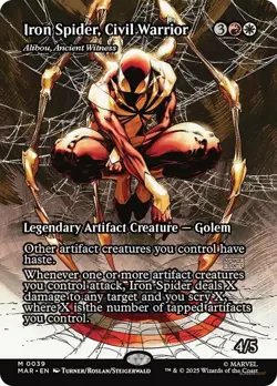 1 x Iron Spider, Civil Warrior - Alibou, Ancient Witness - Foil - Borderless - M - Image 1