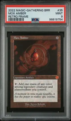 2022 MTG BROTHERS' WAR RETRO ARTIFACTS RETRO FRAME #35 MOX AMBER PSA 9 - Image 1