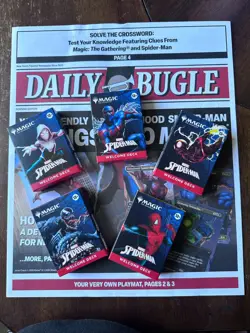 SDCC Magic The Gathering x Spider-Man Complete Welcome Deck Set of 5 w/Playmat - Image 1