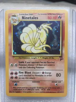 Pokemon TCG Ninetales Holo Unlimited Holo Rare Card Base Set 2 13/130 - Image 1