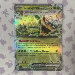 Pokemon Prismatic Evolutions Lot of 3 Teal Mask Heartflame Wellspring Ogerpon Ex - Image 2
