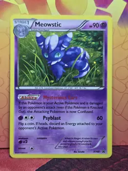Meowstic - XY48 - Pokemon XY Black Star Holo Promo - Moderately Played - Image 1