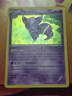 Meowstic - XY48 - Pokemon XY Black Star Holo Promo - Moderately Played - Image 2