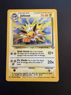 Pokemon TCG Jolteon Jungle 4/64 Holo Unlimited Holo Rare HP - Image 2