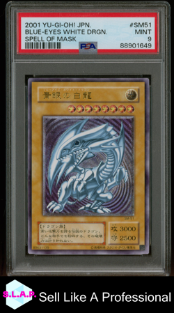 BLUE-EYES WHITE DRGN. SPELL OF MASK YU-GI-OH! JAP SPELL OF MASK 2001 SM51 PSA 9 - Image 1