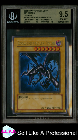 RED-EYES BLCK DRAGON UR 2003 YU-GI-OH ST DECK JOEY 1ST EDI GER SDJG001 BGS 9.5 - Image 1