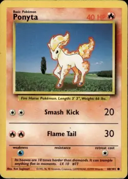 PONYTA - 60/102 - Base Set - Pokemon Card - BC - Image 1