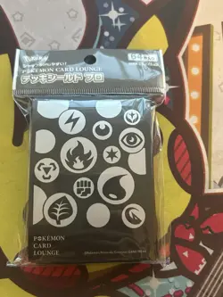 Pokemon Center Card Sleeves - Card Lounge - Japanese Import - 64 Count - Black - Image 1