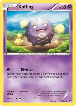 Koffing 27/124 Common XY Fates Collide Pokemon Card NM - Image 1