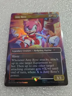 Amy Rose Rainbow Foil Sonic The Hedgehog Secret Lair - MTG - NM Magic The Gather - Image 1