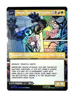 Eddie Brock Venom Lethal Protector Borderless FOIL 0224 Spiderman Magic MTG Card - Image 2