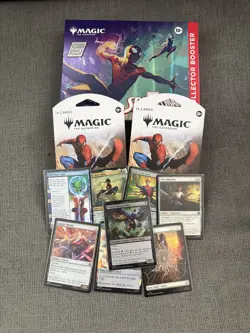 MTG SpiderMan lot- including collectors booster box 2 sleeve packs and singles. - Image 1