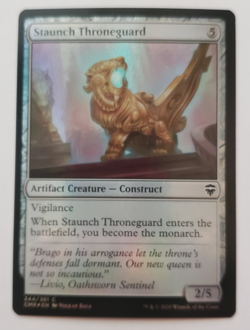1x Staunch Throneguard FOIL Commander Legends MTG Magic the Gathering NM - Image 1