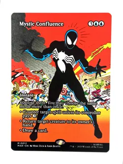 Mystic Confluence M0012 Spider-Man Borderless Black Suit Variant Magic MTG Card - Image 1