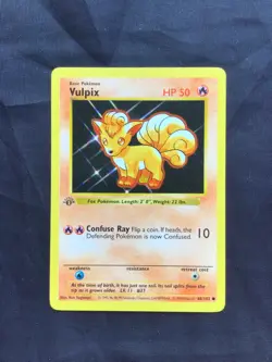 Pokemon Cards: Base Set 1st Edition Common: Vulpix 68/102 - Image 1