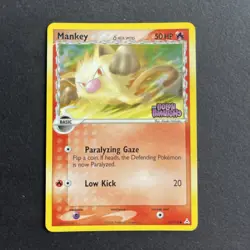 Mankey 70/110 rev holo EX Holon Phantoms Stamped & Mankey 55/64 Pokemon Cards - Image 1