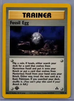 Fossil Egg 72/75 Neo Discovery Trainer Uncommon 1st Edition Pokemon Card WOTC - Image 1