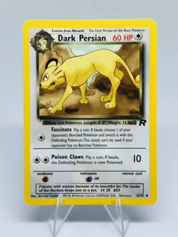 Dark Persian 42/82 - Team Rocket Set - Non-Holo Rare Vintage Pokemon Card - Image 1