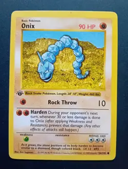 Pokemon Cards: Base Set 1st Edition Common: Onix 56/102 - Image 1