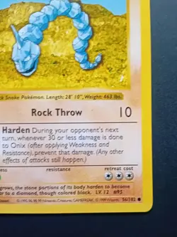 Pokemon Cards: Base Set 1st Edition Common: Onix 56/102 - Image 5
