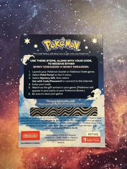 Shiny Koraidon Or Miraidon Pokemon Scarlet Violet Code Card - Gamestop - Image 2