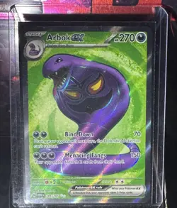 Pokemon TCG Arbok ex 185/165 Scarlet & Violet 151 Full Art Ultra Rare Holo Card - Image 2