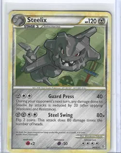 2010 Pokemon Steelix 24/95 Unleashed Rare Regular Trading Card Game - Image 1