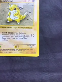 Pokemon Cards: Base Set 1st Edition Common: Sandshrew 62/102 - Image 4