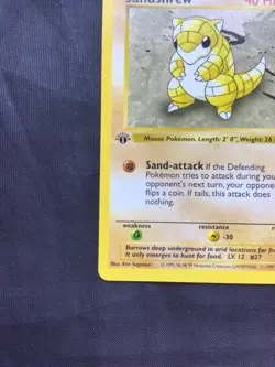 Pokemon Cards: Base Set 1st Edition Common: Sandshrew 62/102 - Image 5