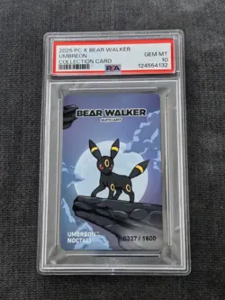 2025 POKEMON CENTER X BEAR WALKER COLLECTION CARDS UMBREON 969/1600 PSA 10 - Image 1