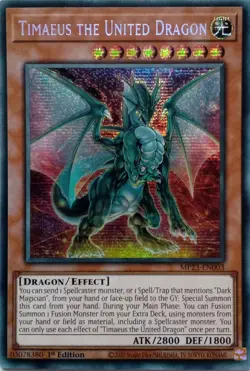 MP23-EN003 TIMAEUS THE UNITED DRAGON SECRET RARE 1ST EDITION YuGiOh CARD - Image 1