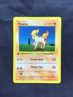 Pokemon Cards: Base Set 1st Edition Common: Ponyta 60/102 - Image 1