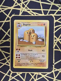 🔥 Dugtrio 19/102 🔥 Original Non Holo Rare Base Set Pokemon Card WOTC TCG 1999 - Image 2